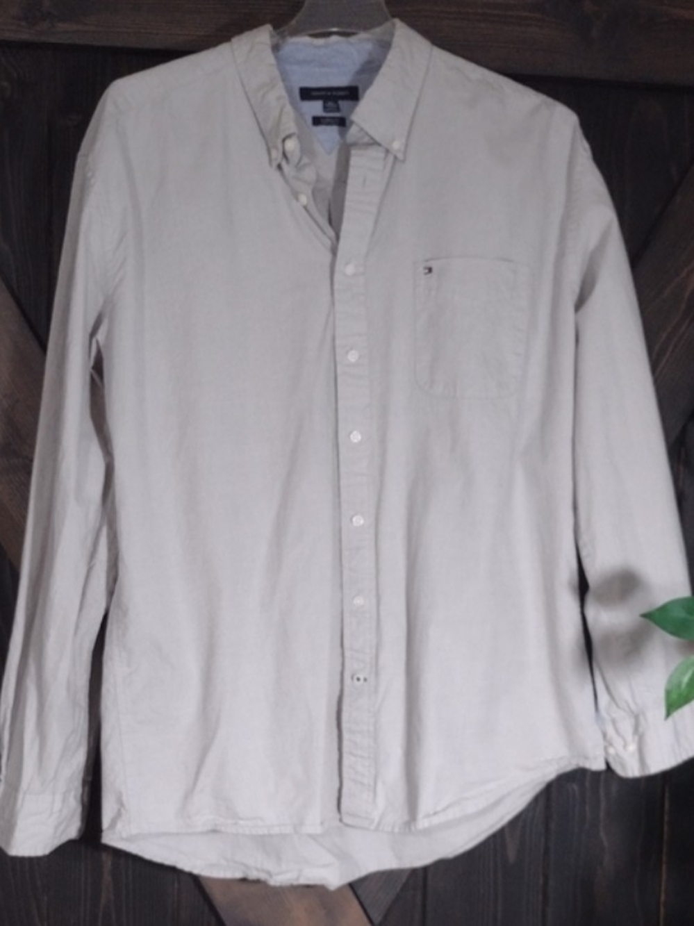 Tommy Hilfiger Men’s Cream Button-Down Shirt Size XXL